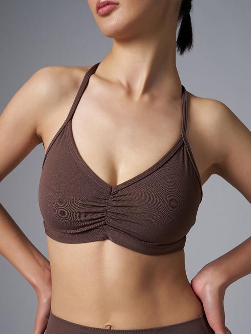 women brown solid active wear set - 21988228 - Standard Image - 0