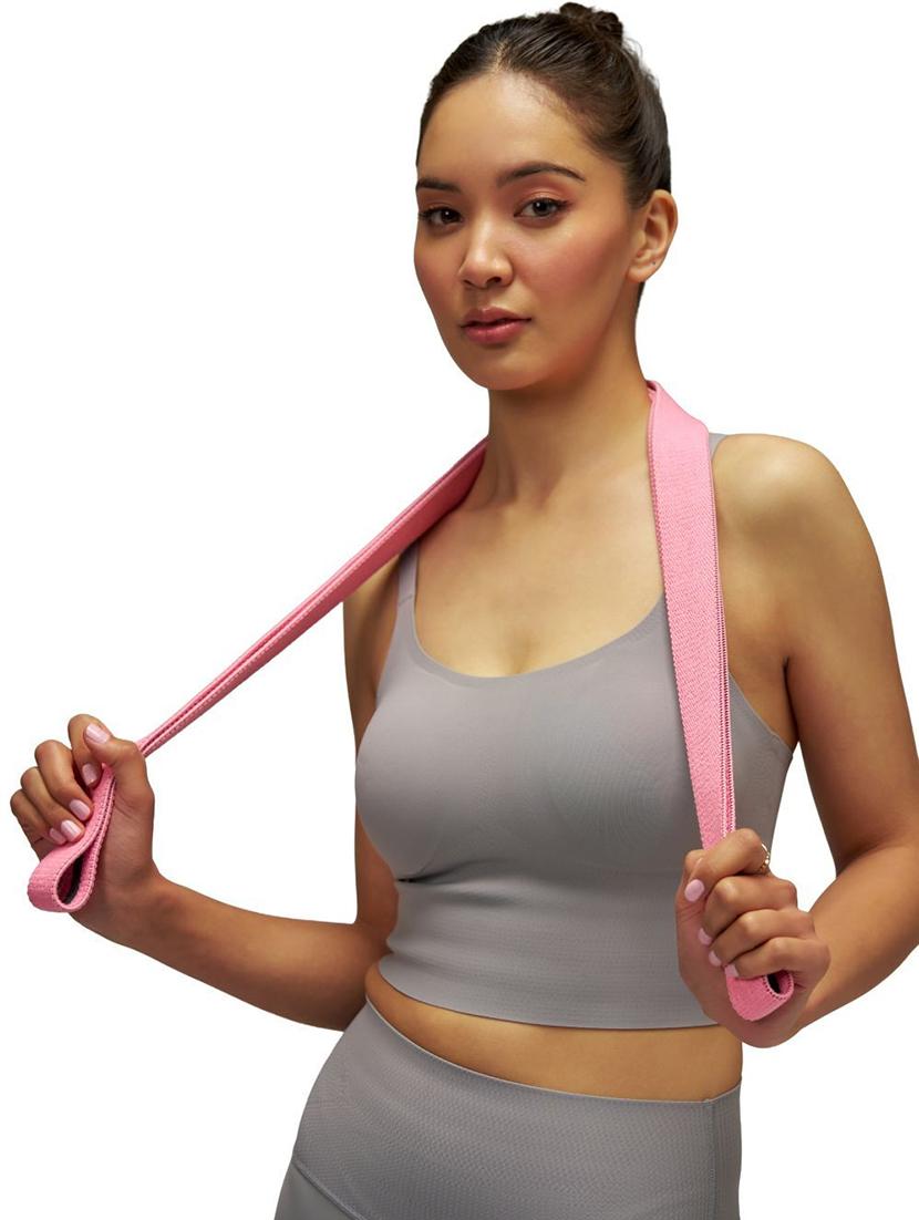 women grey solid sports bra