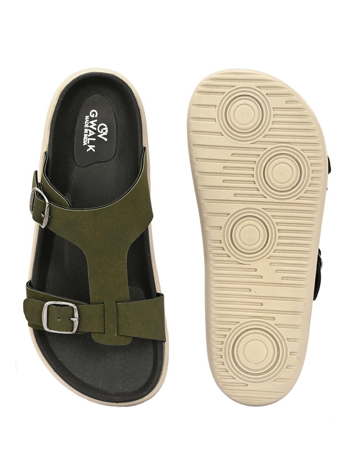 men olive slip on sandal - 21988263 - Standard Image - 5