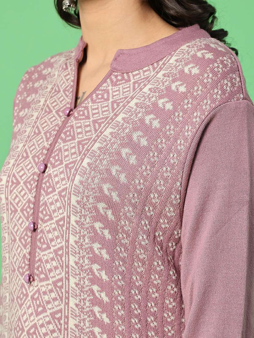 women self designed long sleeve woolen kurta - 21988302 -  Standard Image - 5
