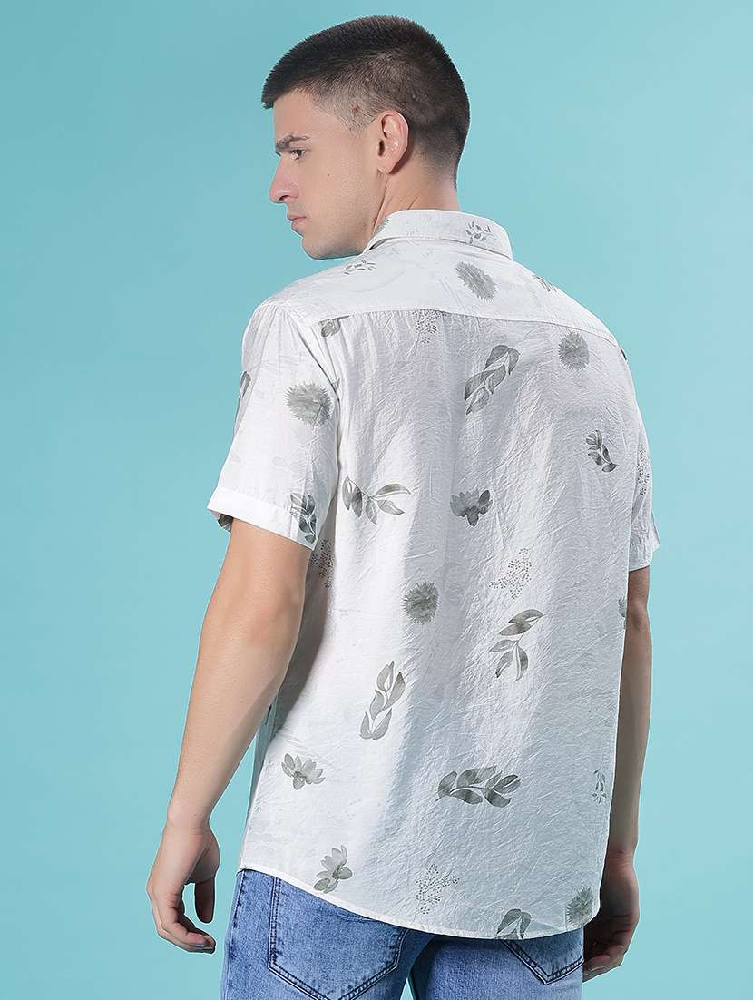 men printed short sleeve regular fit casual shirt - 21988490 -  Standard Image - 3