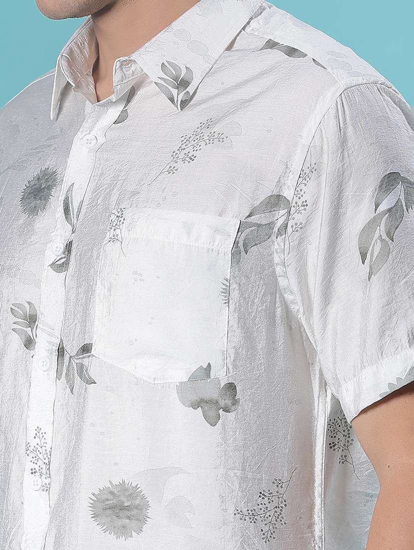 men printed short sleeve regular fit casual shirt - 21988490 -  Standard Image - 5
