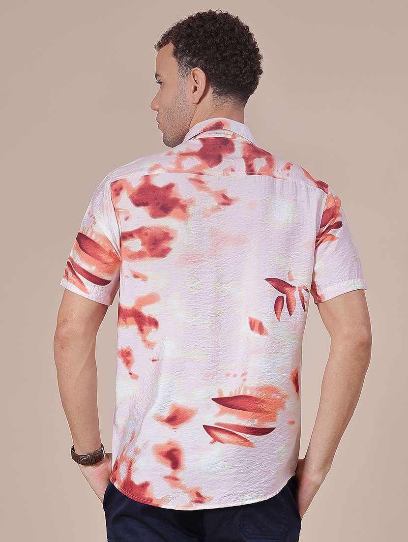 men printed short sleeve regular fit casual shirt - 21988491 -  Standard Image - 3
