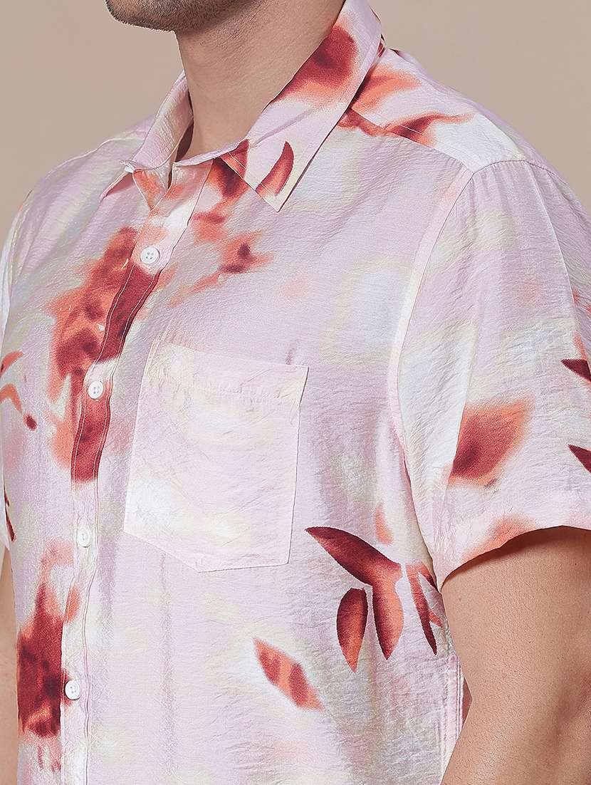 men printed short sleeve regular fit casual shirt - 21988491 -  Standard Image - 5
