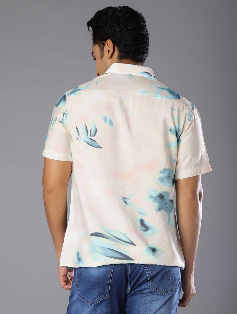 men printed short sleeve regular fit casual shirt - 21988492 -  Standard Image - 3