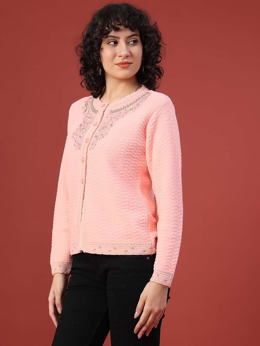 women self design long sleeve cardigan - 21988524 -  Standard Image - 3