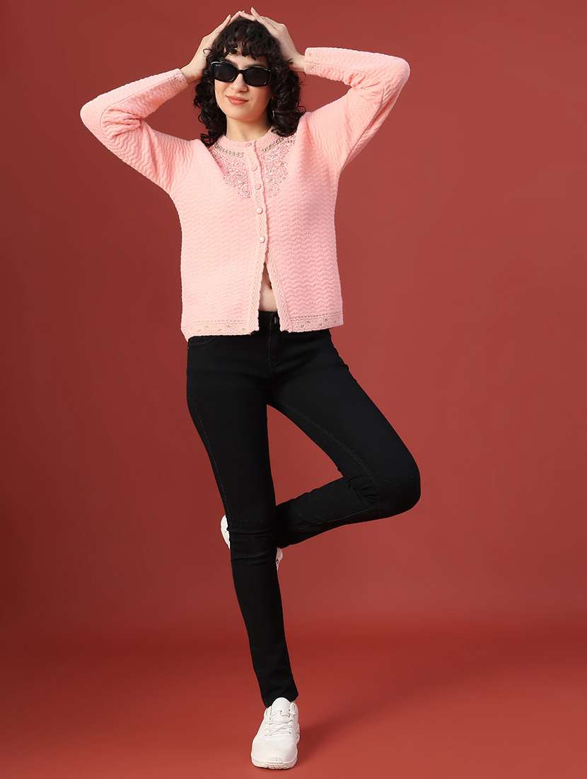 women self design long sleeve cardigan - 21988524 -  Standard Image - 5