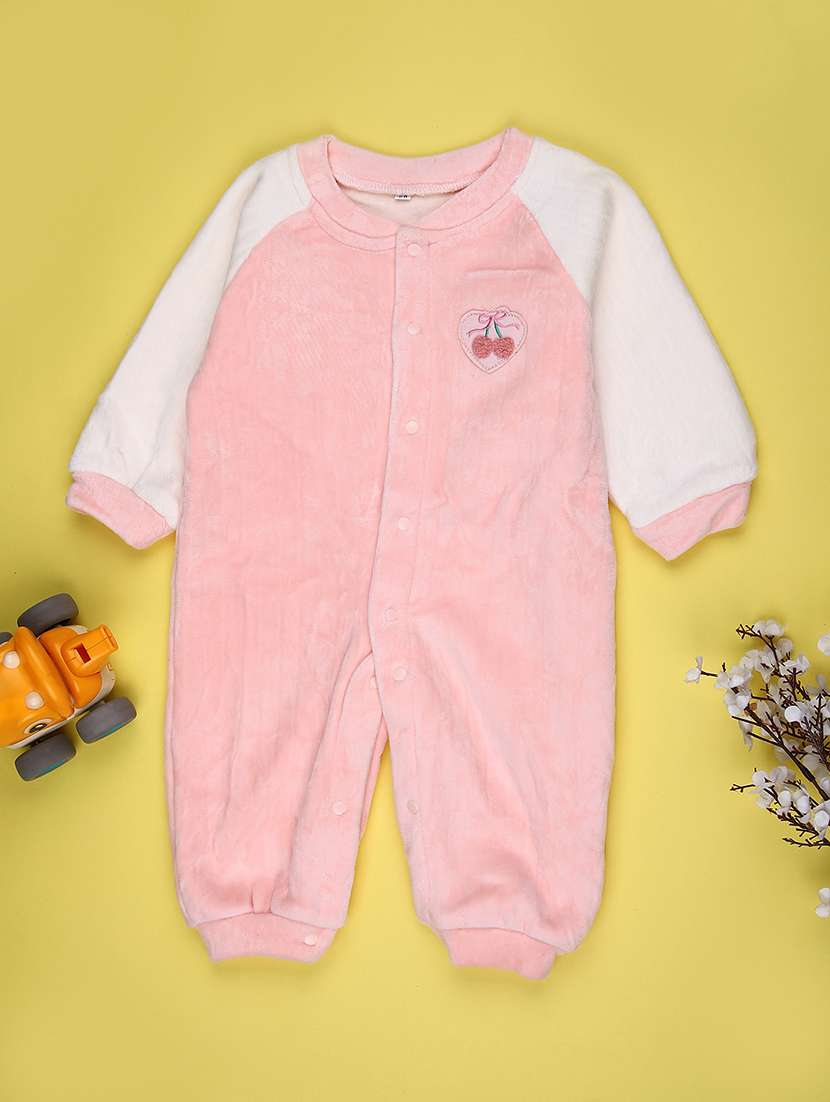 kids color blocked long sleeve romper