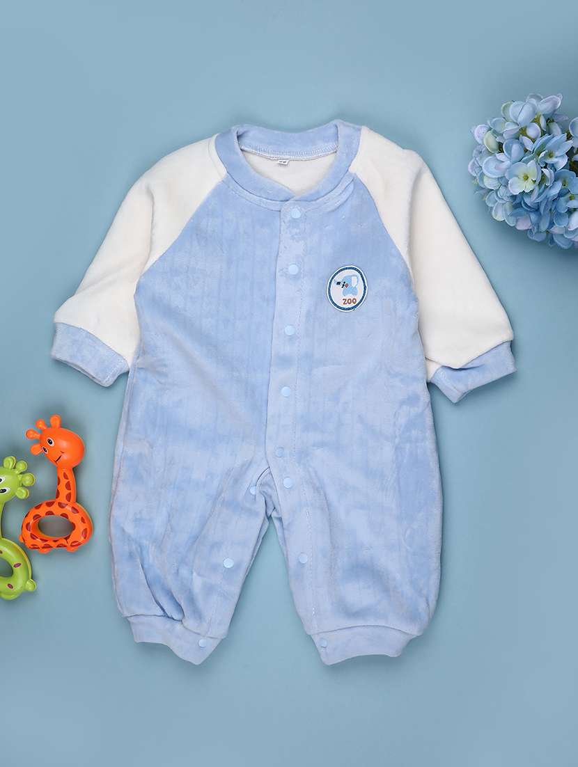 kids color blocked long sleeve romper