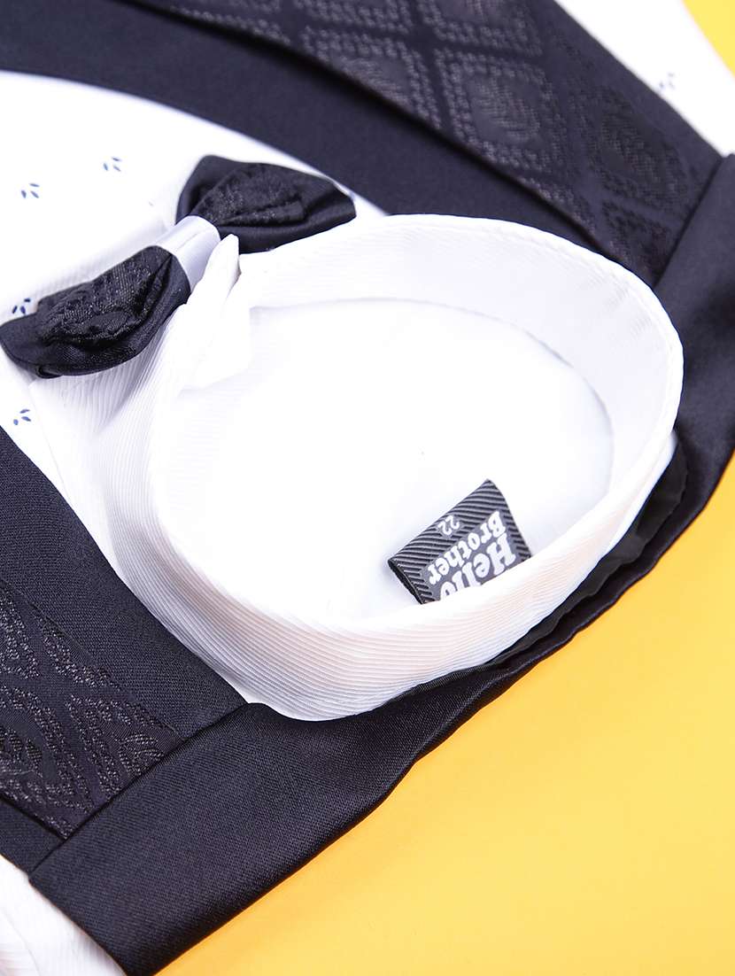 boys self design trouser & shirt with waist coat set - 21988581 -  Standard Image - 5