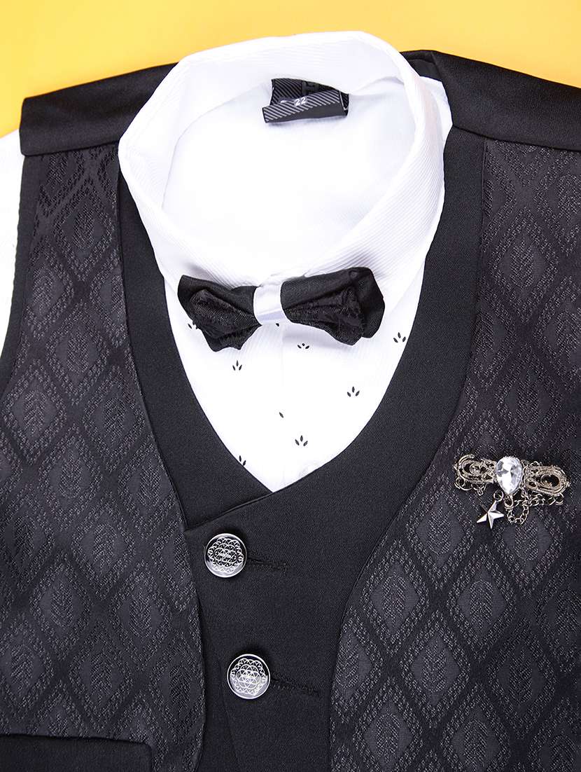 boys self design trouser & shirt with waist coat set - 21988586 -  Standard Image - 5