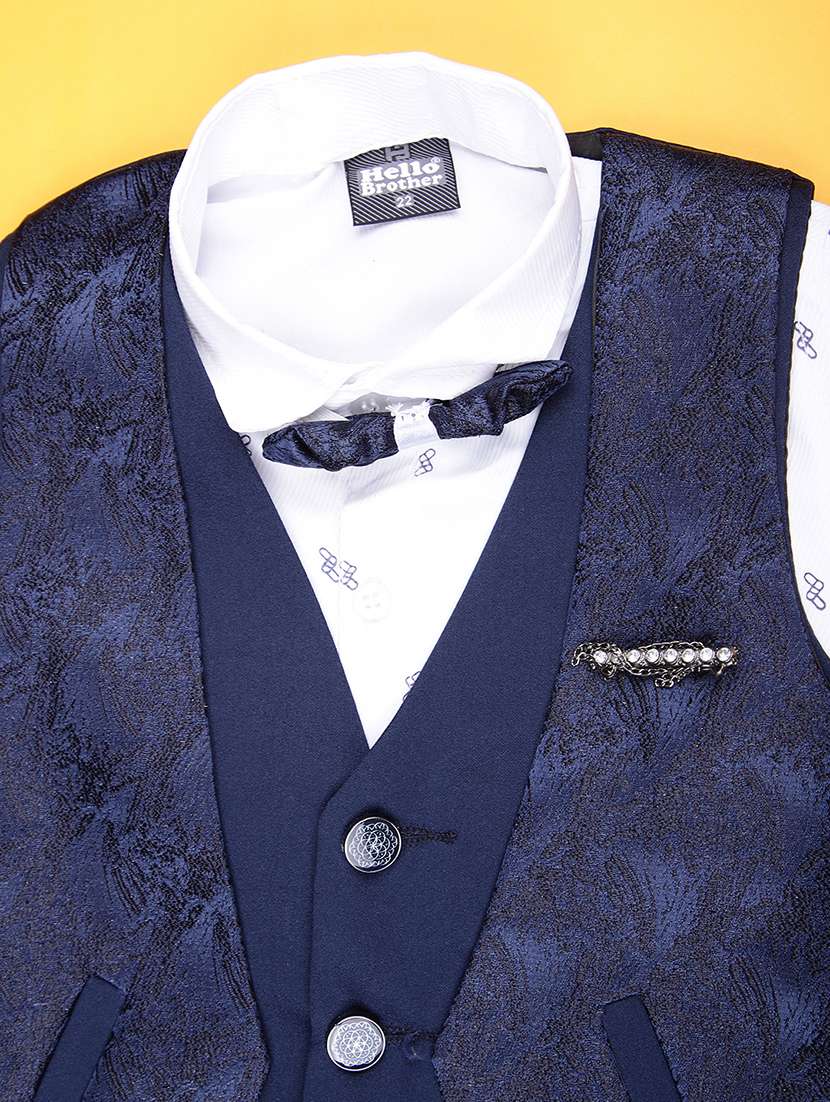 boys self design trouser & shirt with waist coat set - 21988589 -  Standard Image - 5