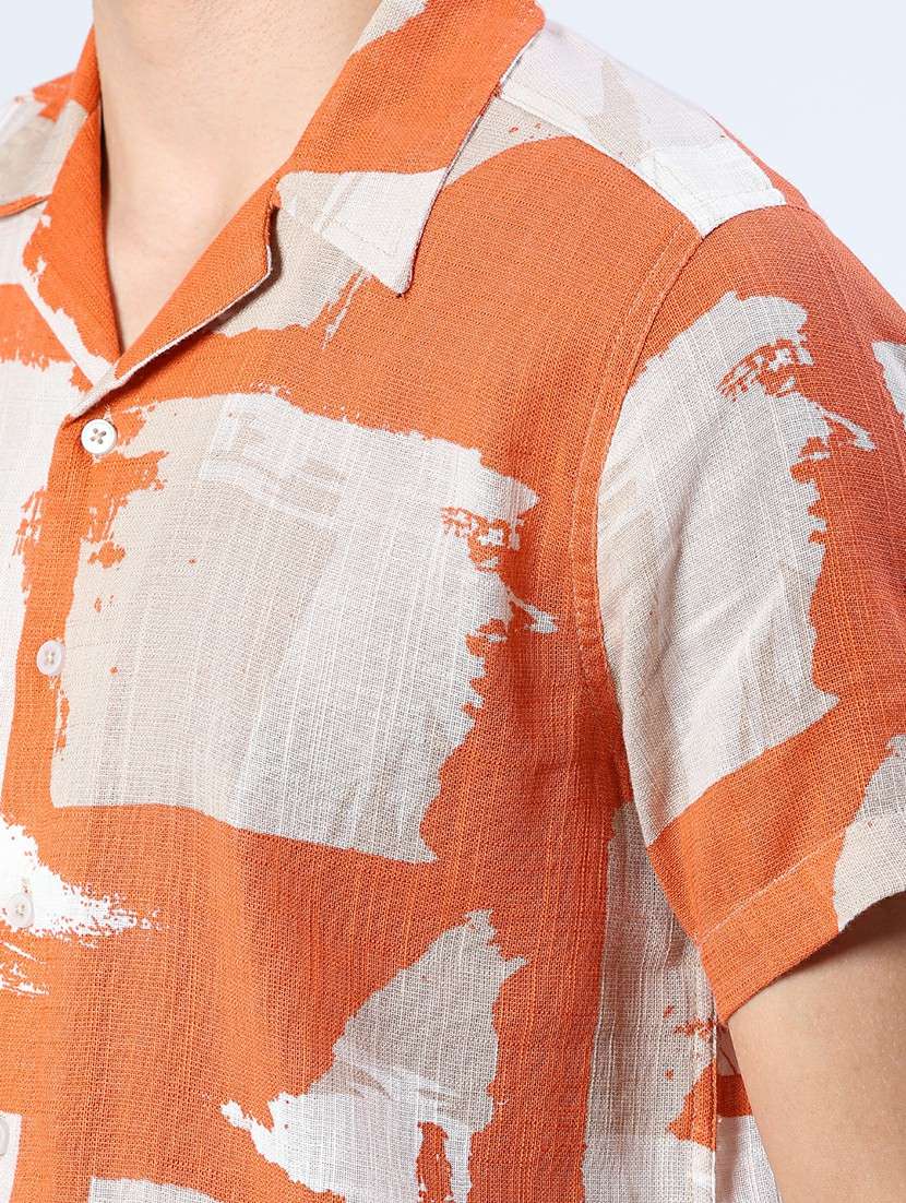 men printed short sleeve regular fit casual shirt - 21988597 -  Standard Image - 5