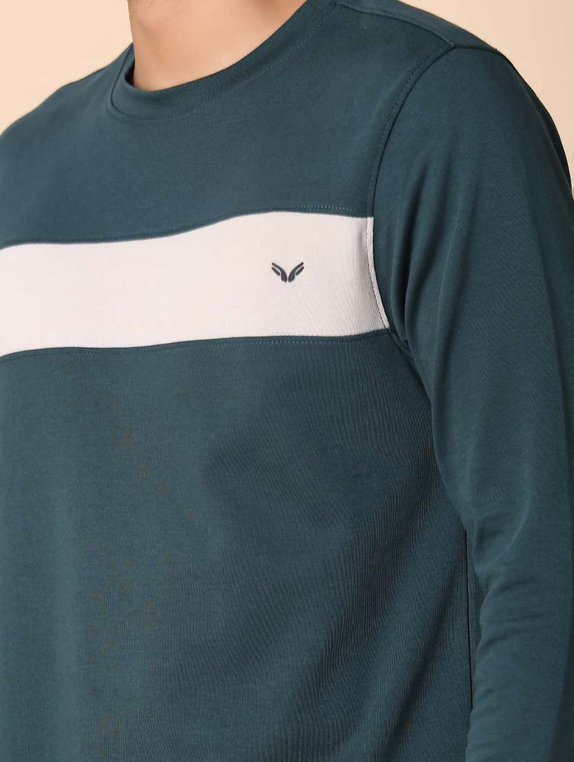 men color block long sleeve regular fit sweatshirt - 21988599 -  Standard Image - 3