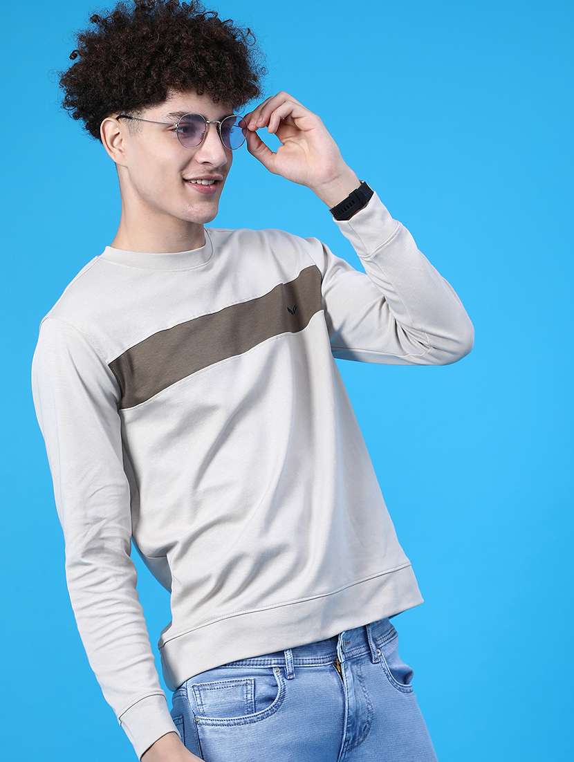 men color block long sleeve regular fit sweatshirt