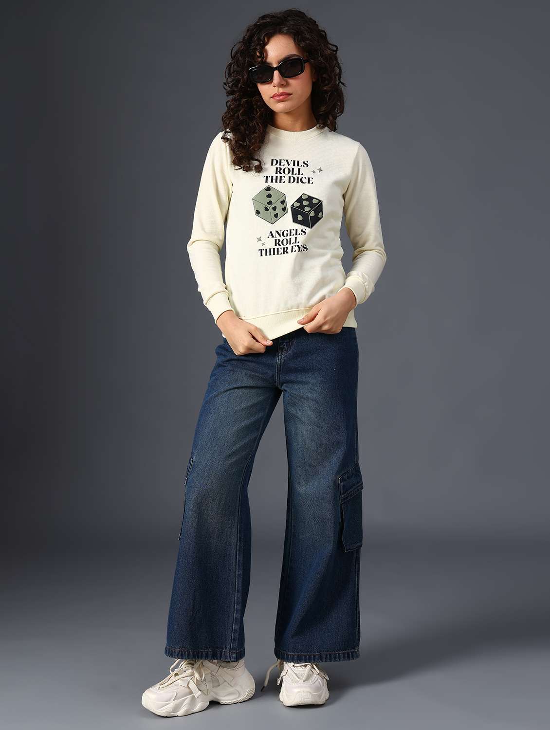 women printed long sleeve sweatshirt - 21988617 -  Standard Image - 5