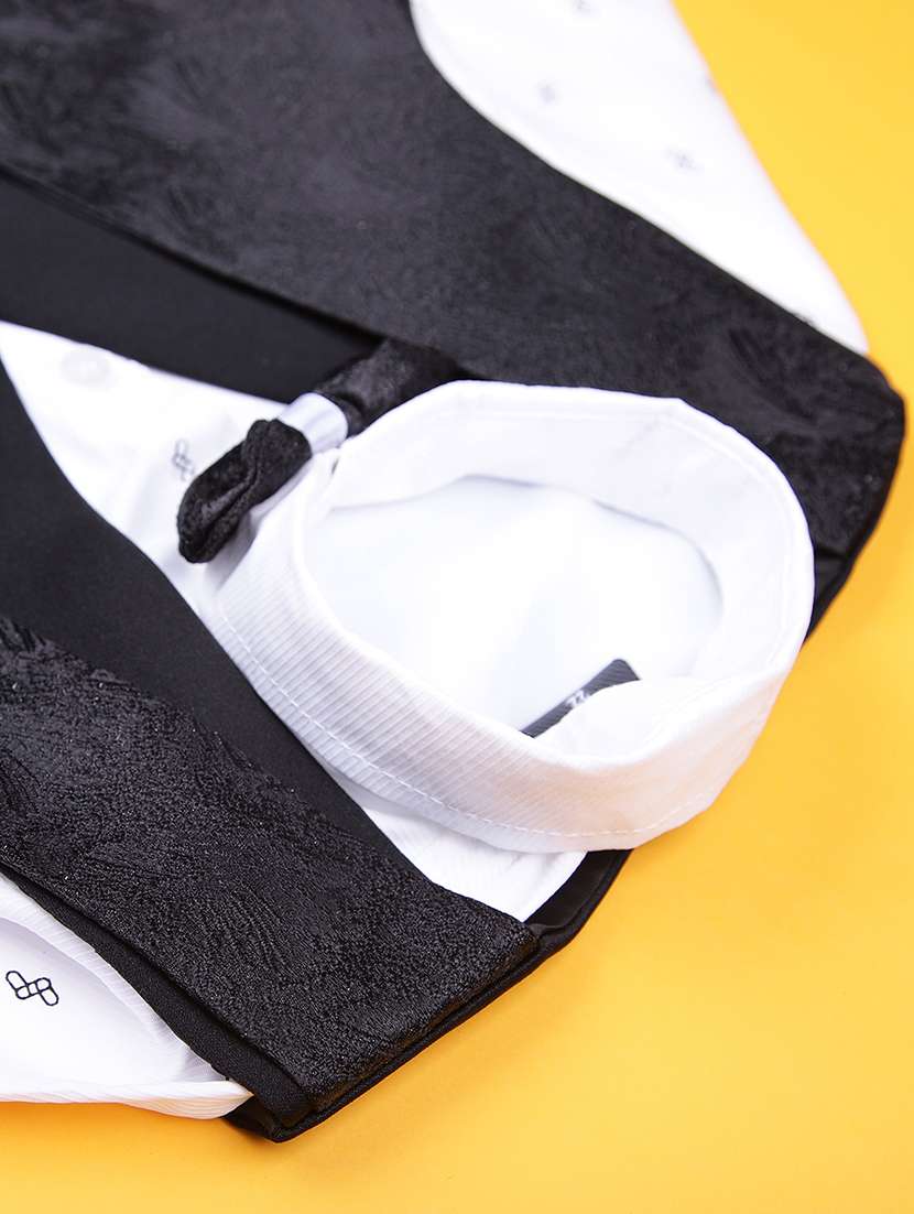 boys self design trouser & shirt with waist coat set - 21988622 -  Standard Image - 3