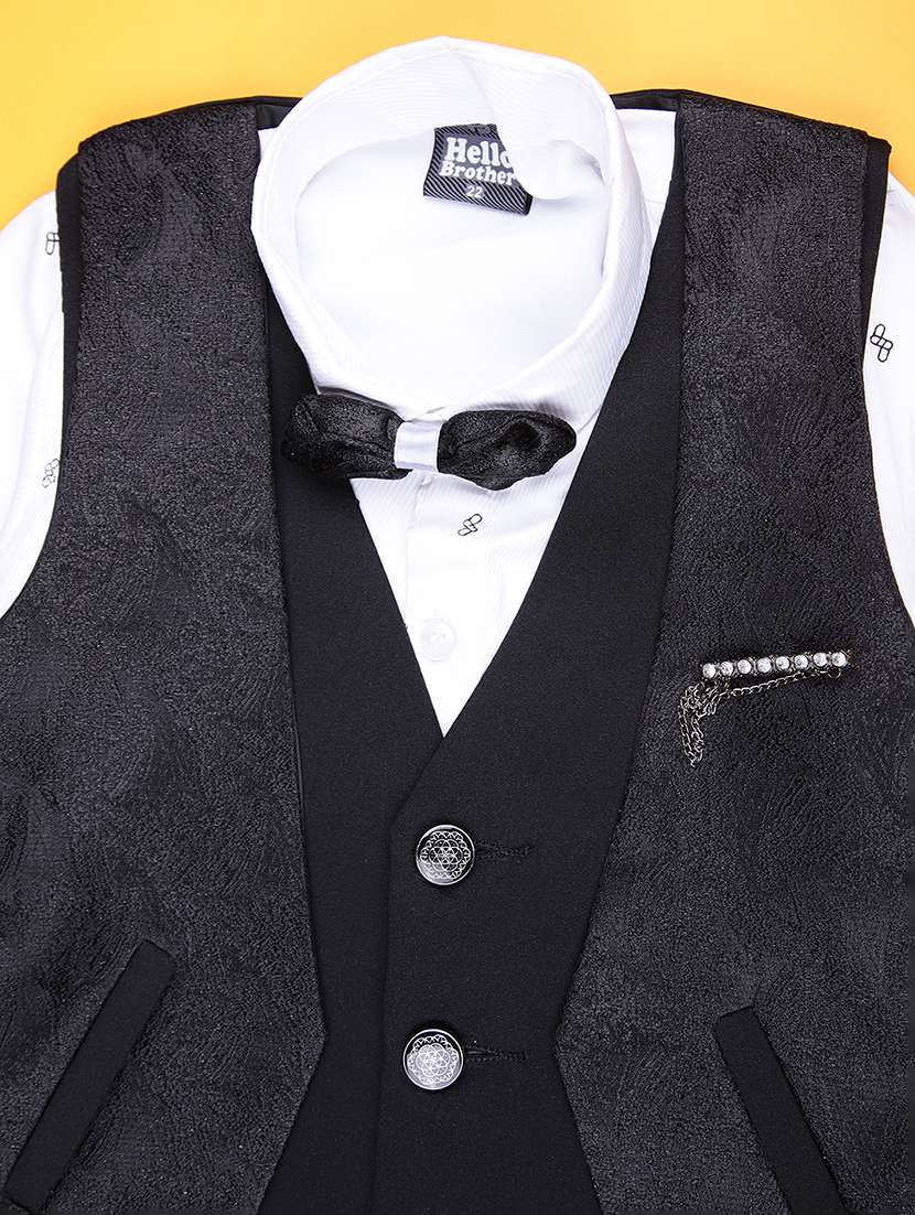 boys self design trouser & shirt with waist coat set - 21988622 -  Standard Image - 5