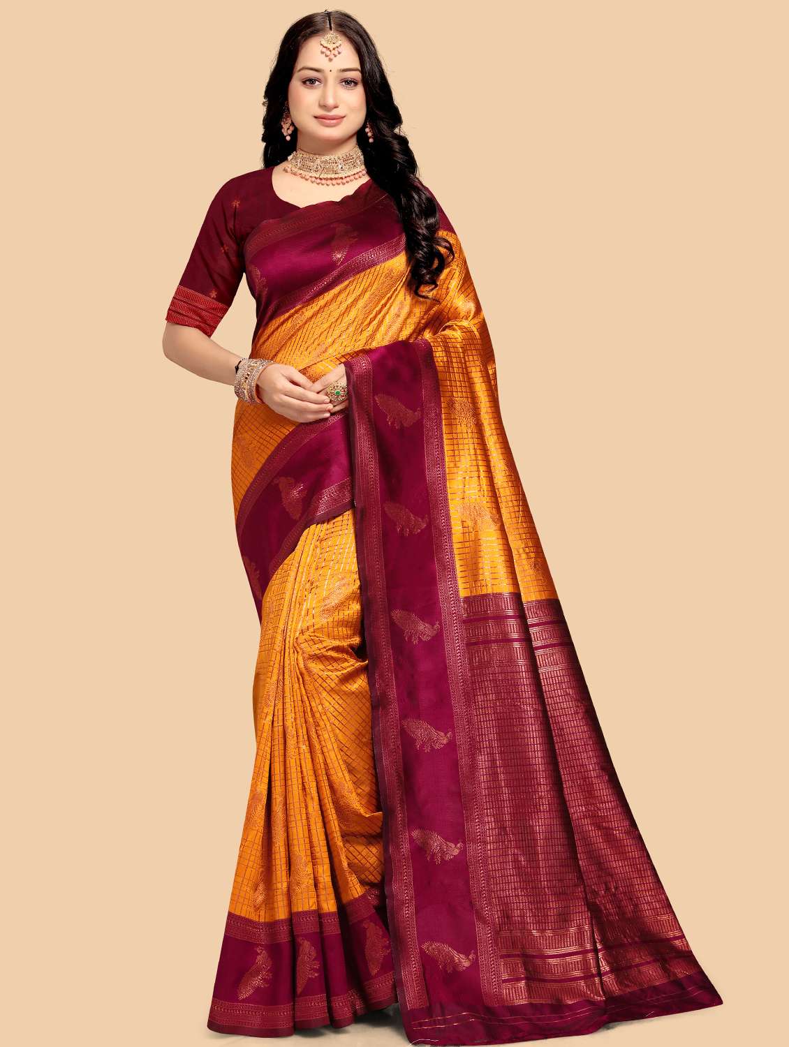 women self design banarasi saree with blouse - 21988688 -  Zoom Image - 0