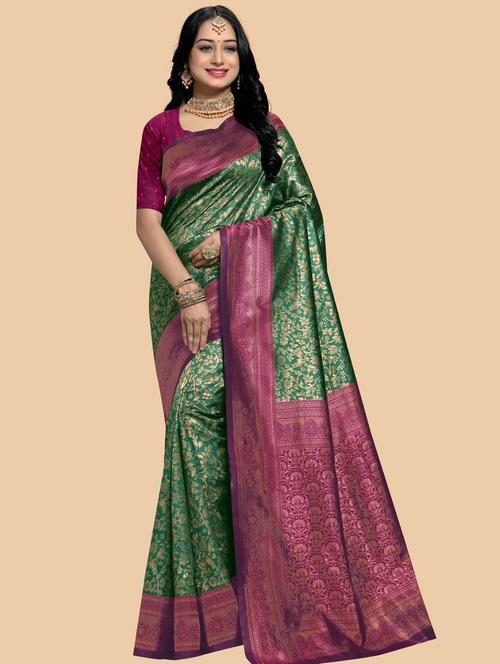 women self design banarasi saree with blouse - 21988690 - Standard Image - 0