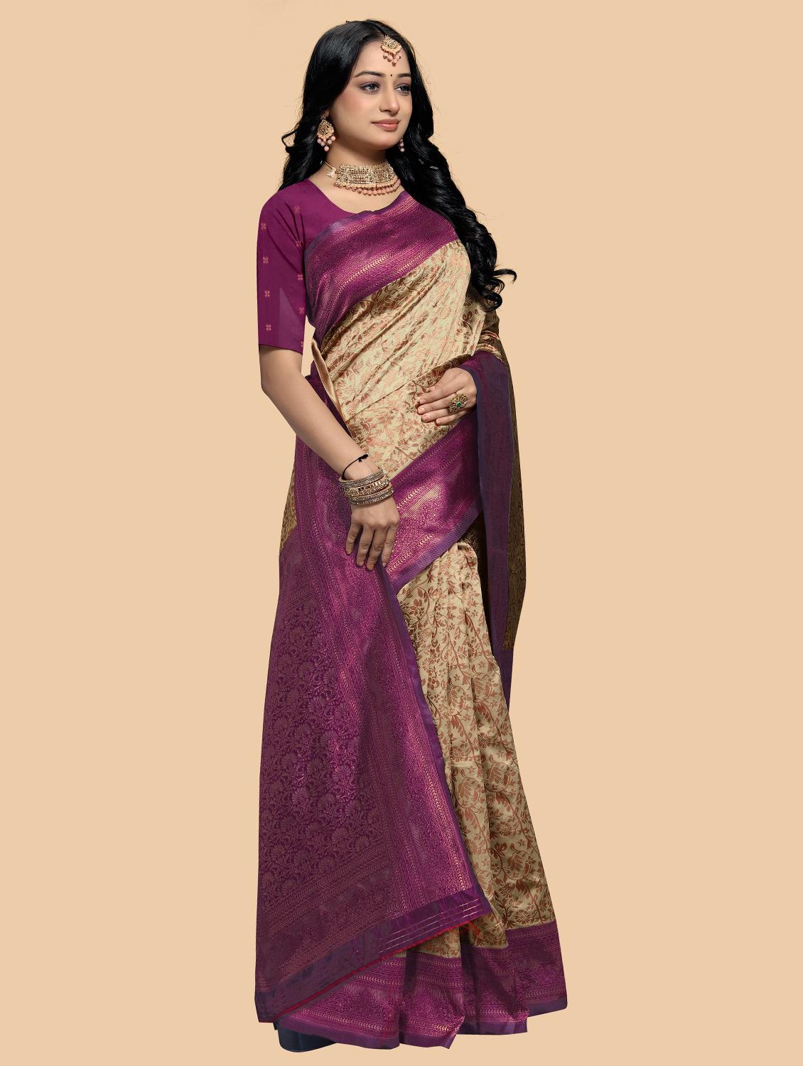 women self design banarasi saree with blouse - 21988692 -  Zoom Image - 0