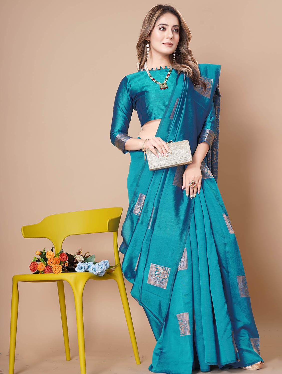 women self design banarasi saree with blouse - 21988703 - Zoom Image - 0