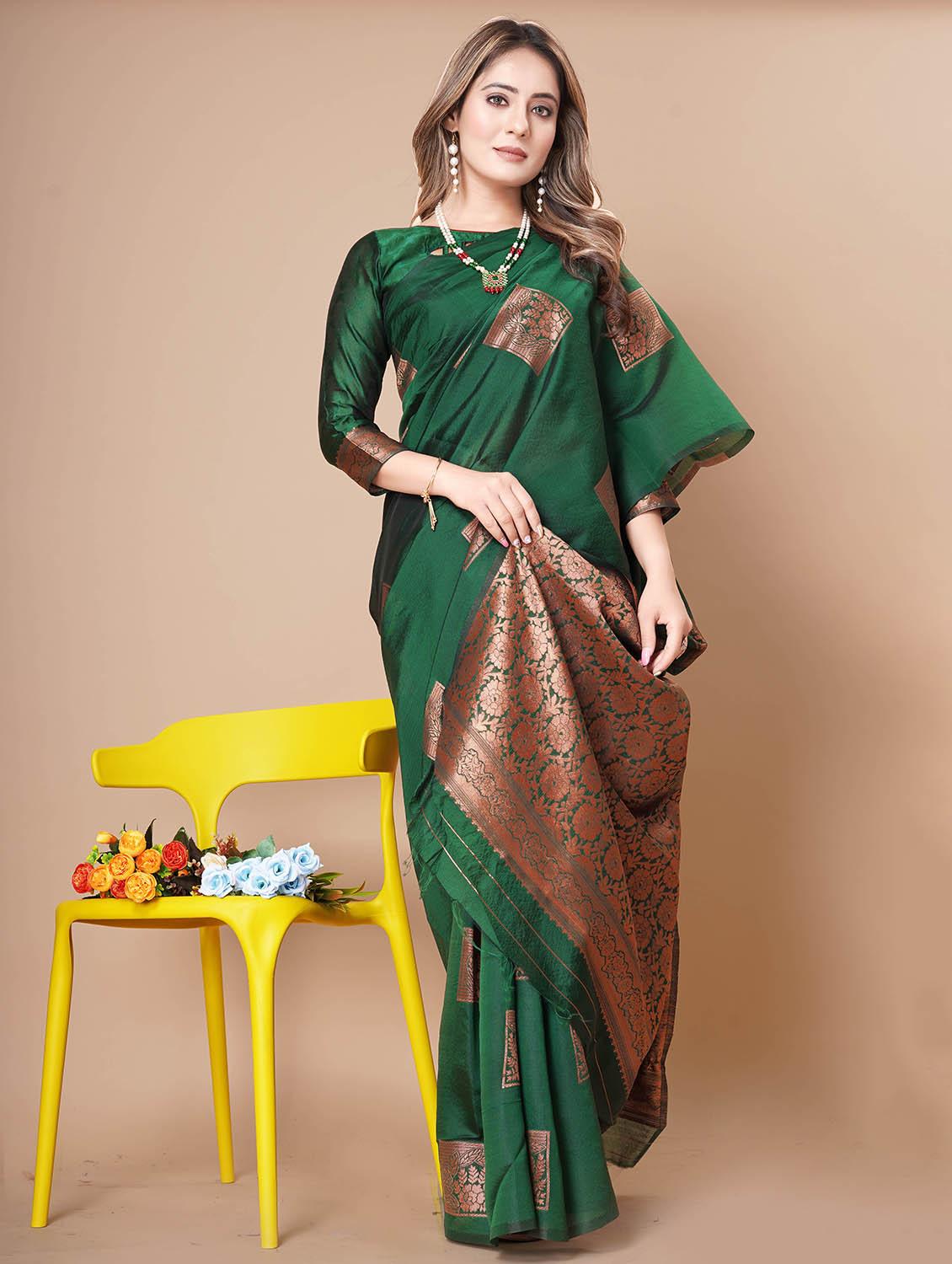 women self design banarasi saree with blouse - 21988705 - Zoom Image - 0