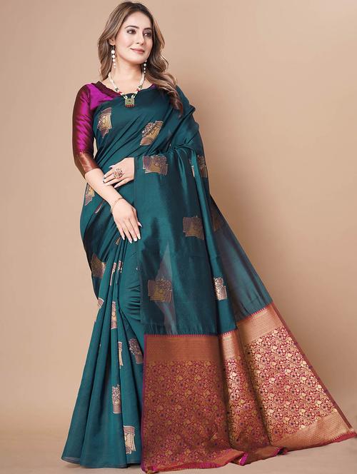 women self design banarasi saree with blouse - 21988706 - Standard Image - 0