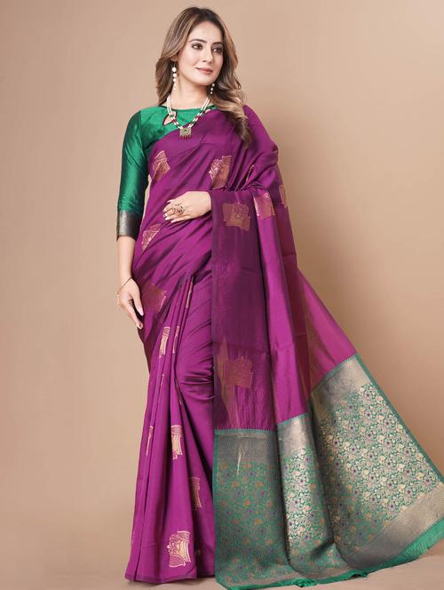 women self design banarasi saree with blouse - 21988707 - Standard Image - 0