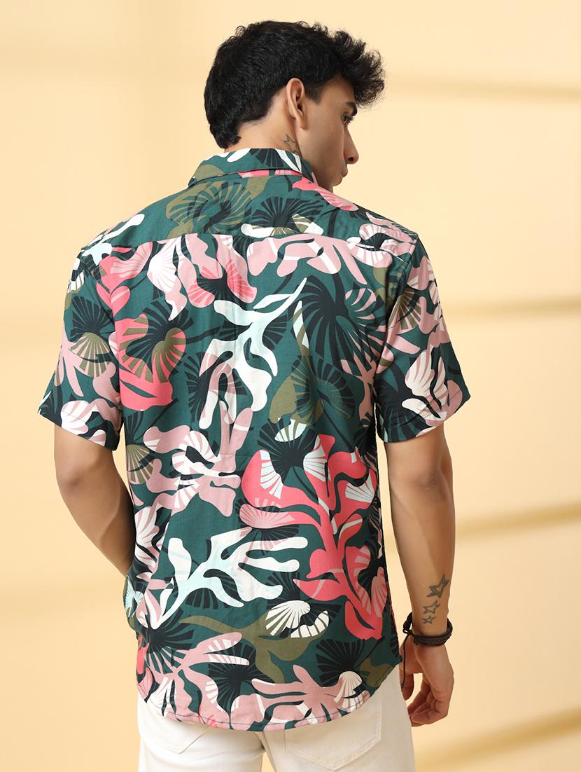 men printed short sleeve regular fit casual shirt - 21988750 - Standard Image - 3