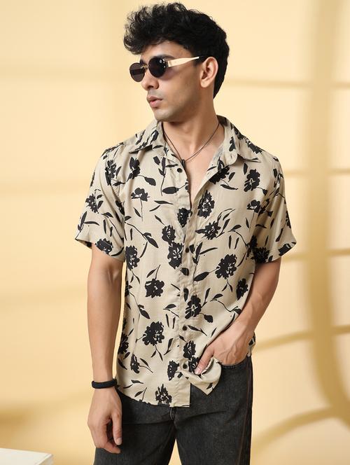 men printed short sleeve regular fit casual shirt - 21988751 - Standard Image - 0