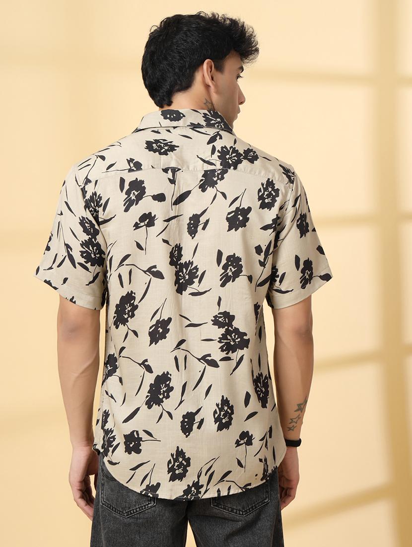 men printed short sleeve regular fit casual shirt - 21988751 - Standard Image - 3
