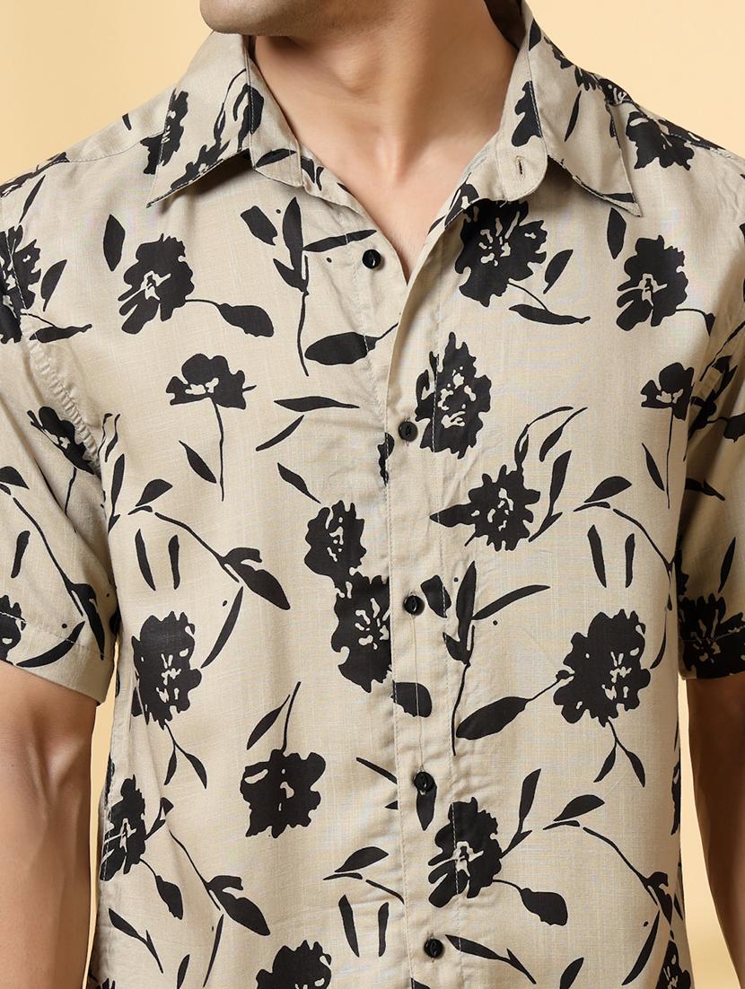 men printed short sleeve regular fit casual shirt - 21988751 - Standard Image - 5