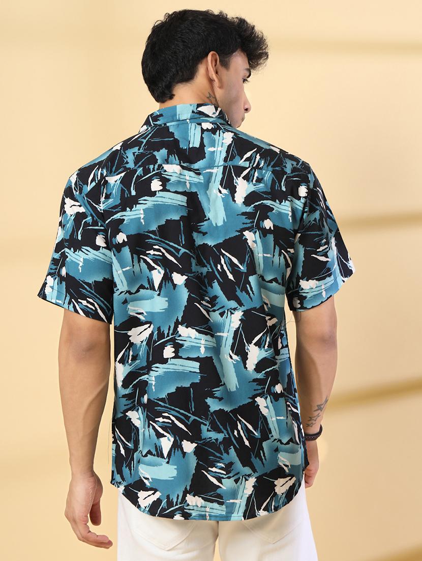 men printed short sleeve regular fit casual shirt - 21988752 - Standard Image - 3