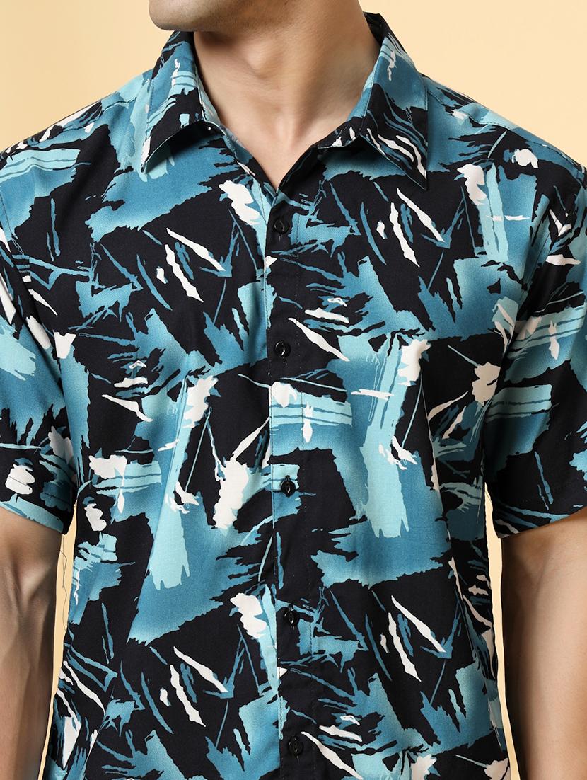 men printed short sleeve regular fit casual shirt - 21988752 - Standard Image - 5