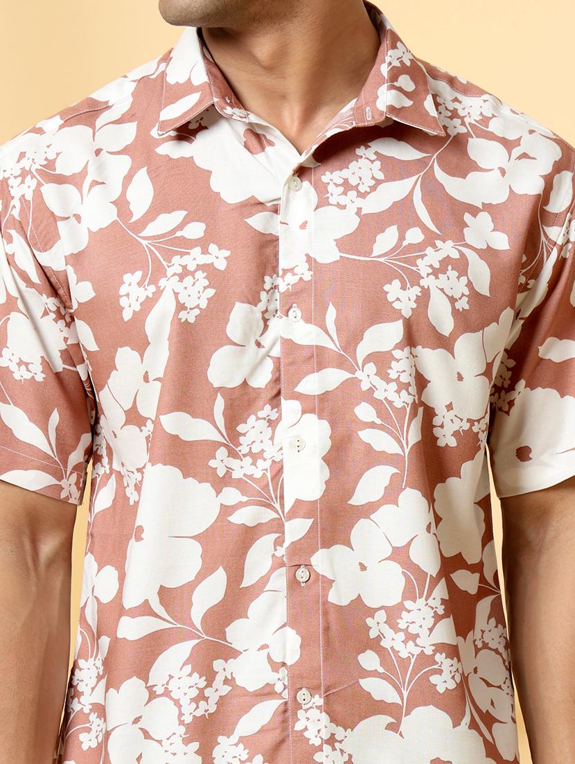men printed short sleeve regular fit casual shirt - 21988753 - Standard Image - 5