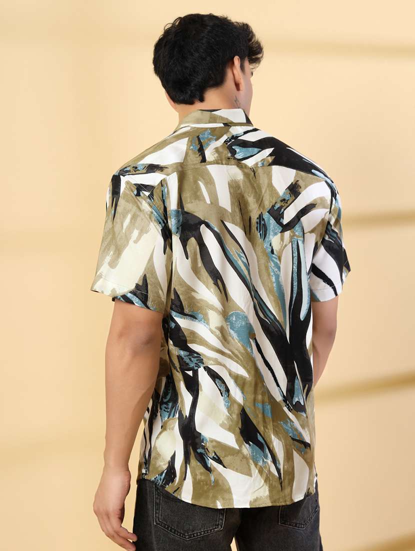 men printed short sleeve regular fit casual shirt - 21988755 - Standard Image - 3