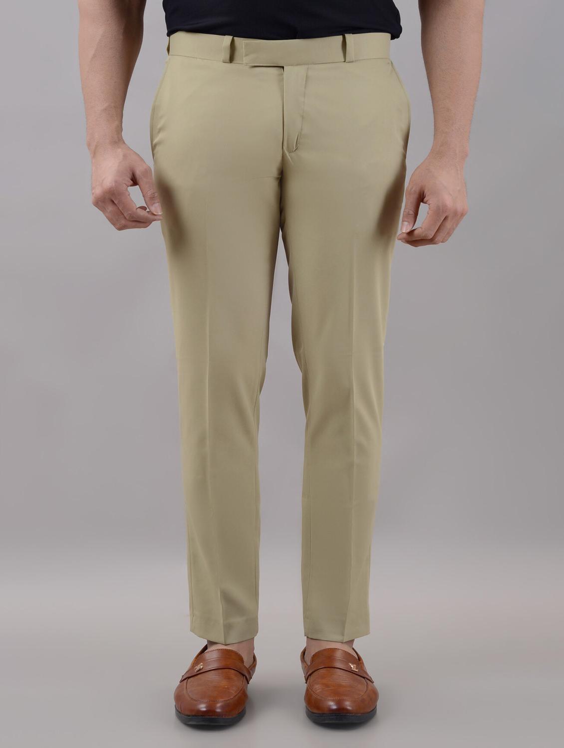 men solid mid rise flat front formal trouser - 21988799 - Zoom Image - 0