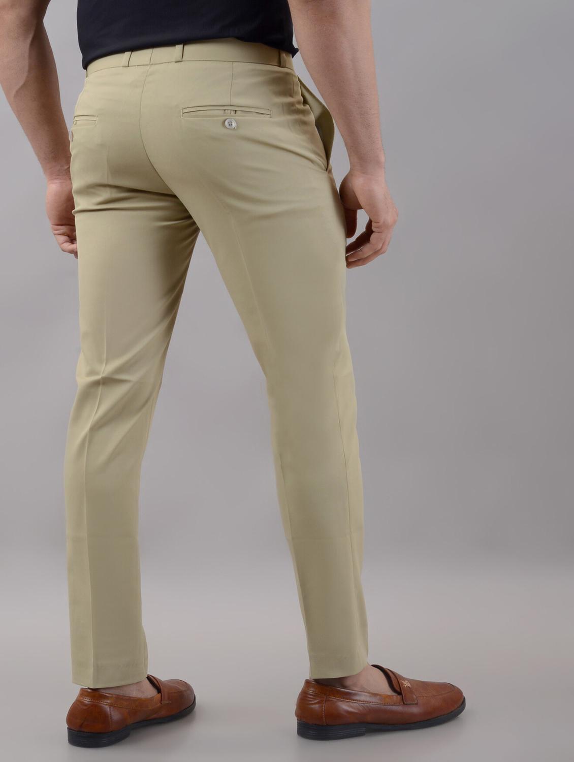 men solid mid rise flat front formal trouser - 21988799 - Standard Image - 3
