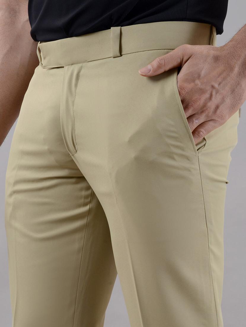 men solid mid rise flat front formal trouser - 21988799 - Standard Image - 5