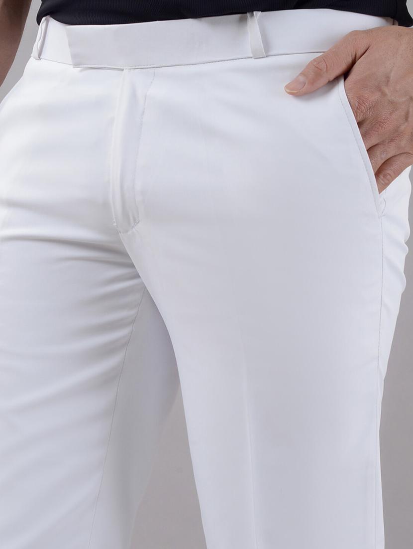 men solid mid rise flat front formal trouser - 21988801 - Standard Image - 5