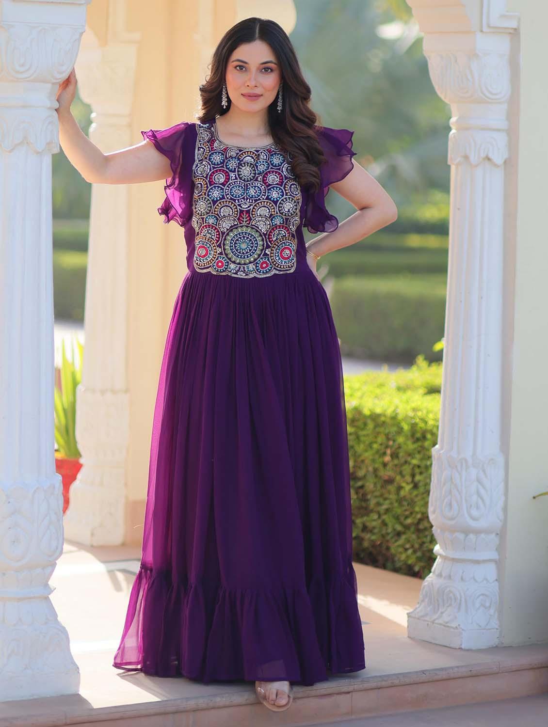 women solid with work round neck tiered dress - 21988803 - Zoom Image - 0