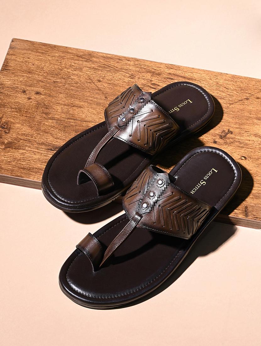 men cut work toe separator kolhapuri sandal