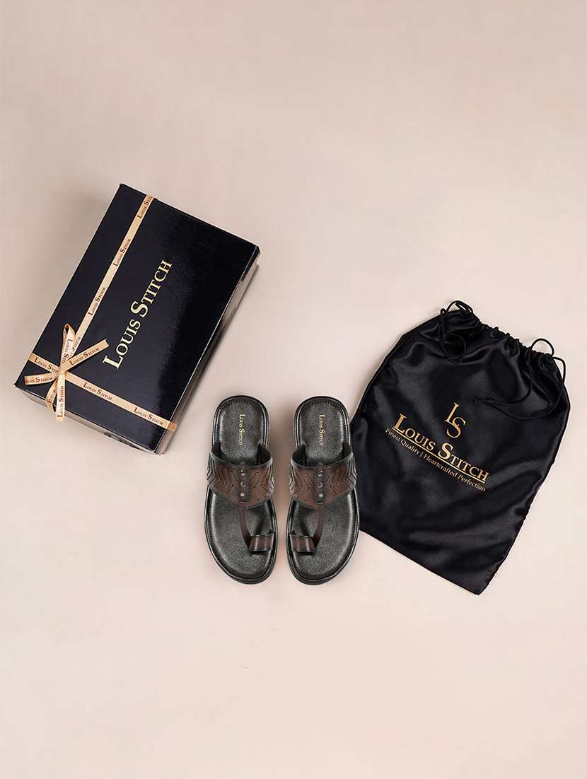 men cut work toe separator kolhapuri sandal - 21988805 -  Standard Image - 5