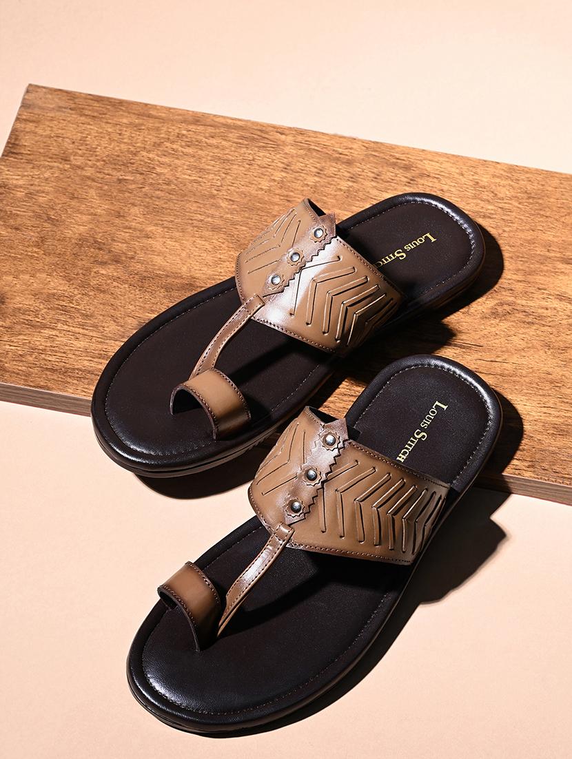 men cut work toe separator kolhapuri sandal
