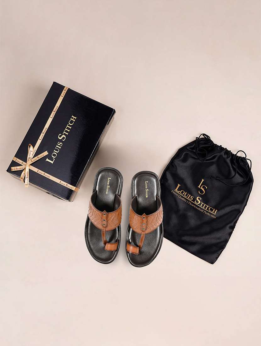 men cut work toe separator kolhapuri sandal - 21988806 -  Standard Image - 5