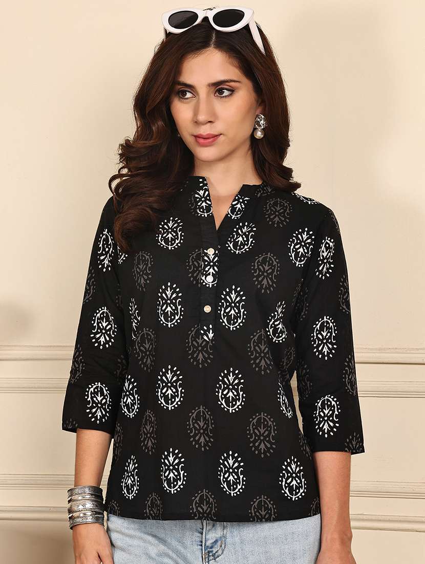 women printed three quarter sleeve straight kurti - 21988818 - Zoom Image - 0