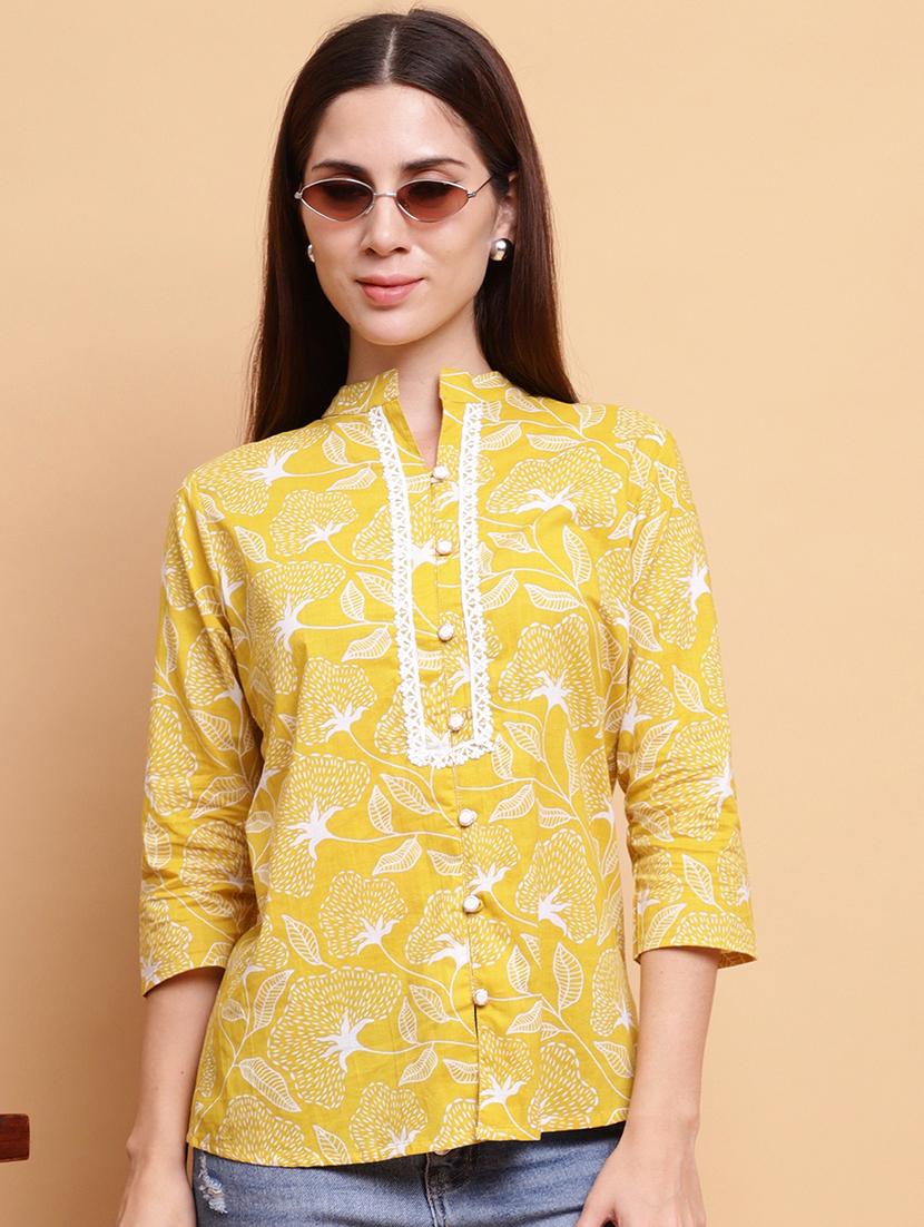 women printed three quarter sleeve a-line kurti - 21988822 -  Zoom Image - 0