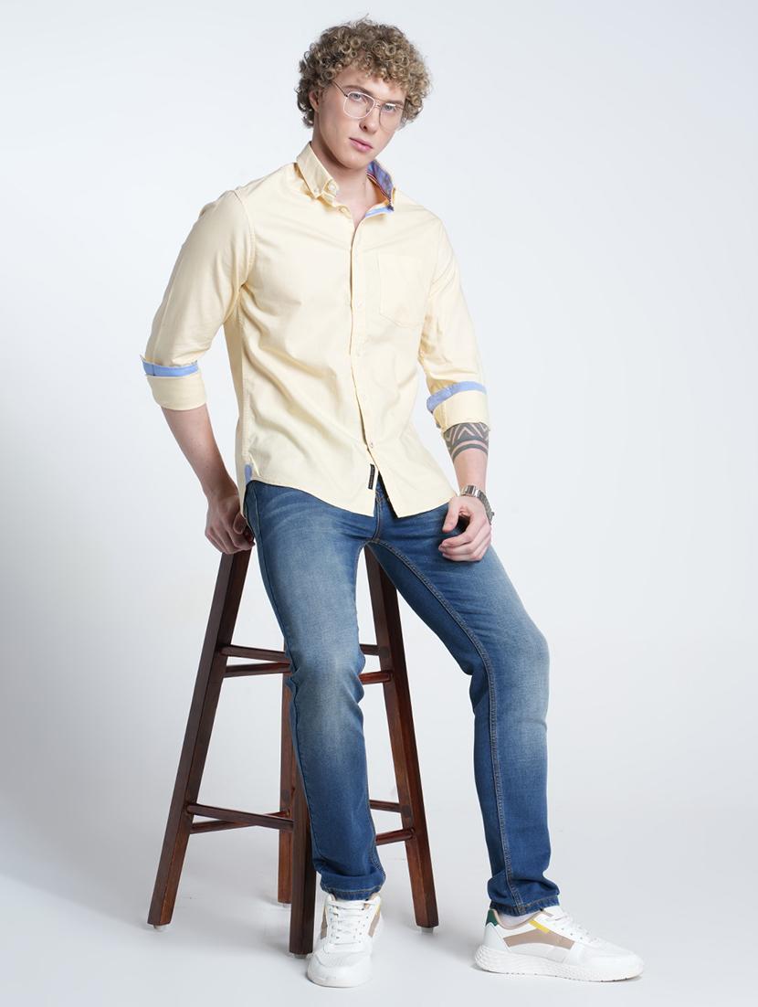 men washed mid rise full length jeans - 21988847 - Standard Image - 3