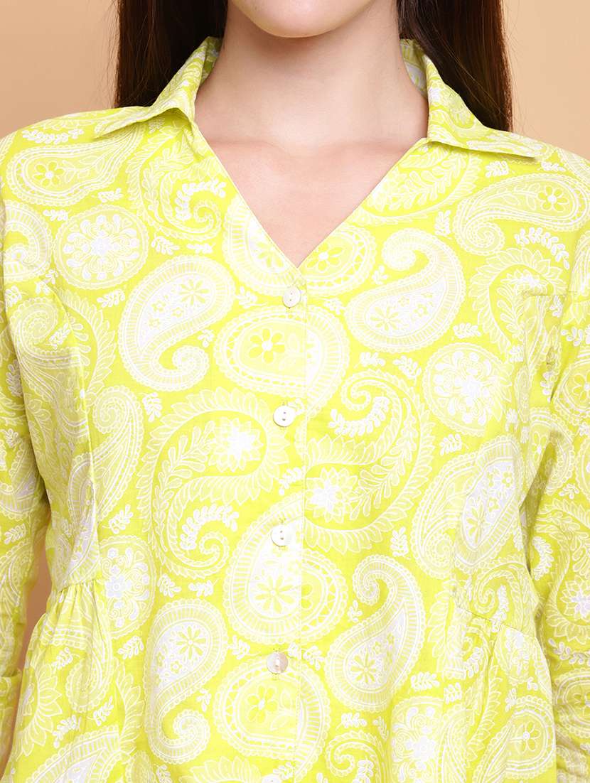 women paisley three quarter sleeve a-line ethnic top - 21988869 - Standard Image - 5